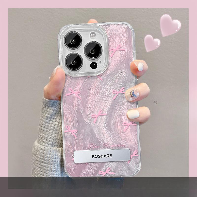 Applicable To Opporeno11 Mobile Phone Case Vivos17/10 Blue Bow Bracket X100 Feather Yarn Laser Xiaomi 13
