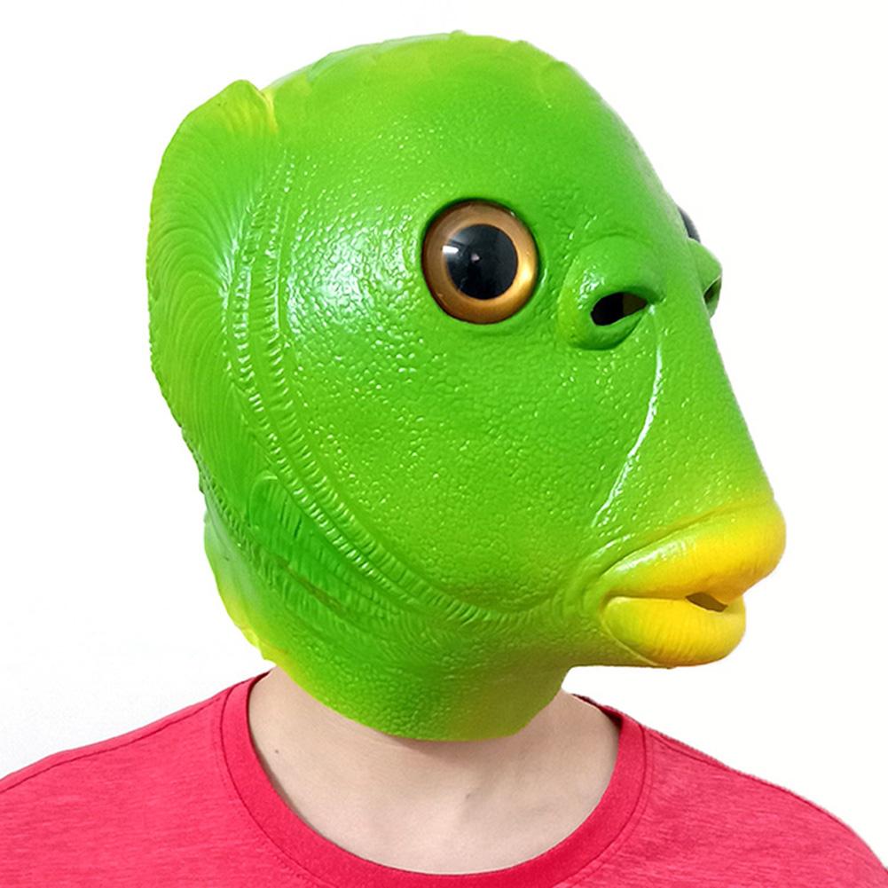 Buy Unisex Adult Green Fish Head Mask Headgear Enamel Funny Cosplay