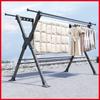 Thickened Aluminum Waterproof Clothes Drying Rod Balcony Retractable Clothes Hanger Household Floor-standing Clothes Drying Rack