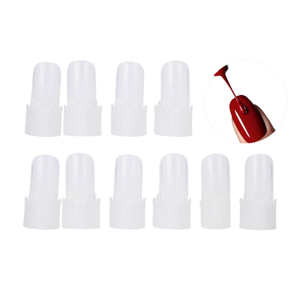 10 PEÇAS Capa à Prova de Poeira para Unha do Dedo Protetor Flexível de Manicure Protetor de Esmalte Uso em Salão