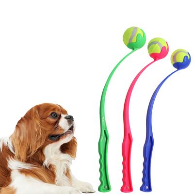Haustier Wurfstock Spielzeug - Interaktiver Ballwerfer für Hunde Katzen Training, Apportierspiel mit Gummibällen