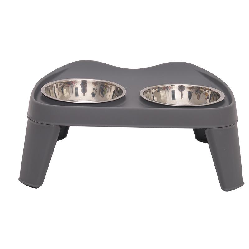 Stainless Steel Anti-Spill Double Dog Bowl with Neck Protection for Medium and Large Dogs