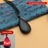 Dragon Plaque Maitreya Buddha Pendant Necklace Light Changing Red Green Amber Resin Pendant Jewelry Gift For Women Men