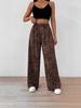 New Arrival Women's Autumn Fashion Leopard Print Loose Wide Leg Pants with Elastic Waist