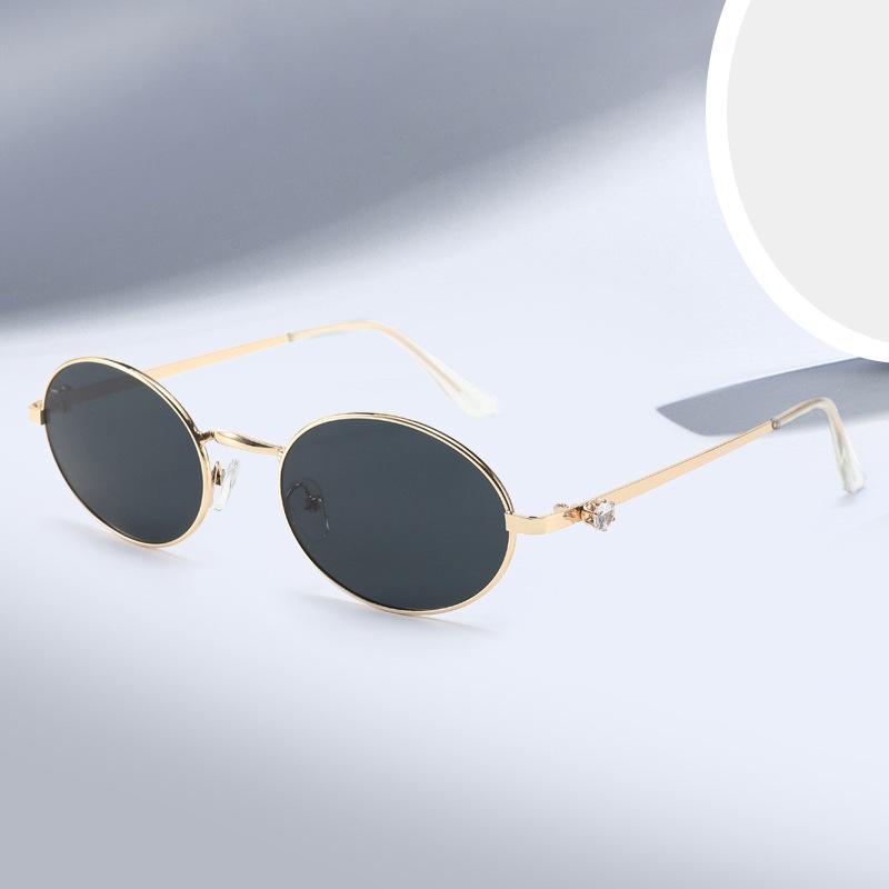 Hip Hop Oval Sunglasses Women Rhinestone Diamond Decoration Fashion Luxury Glasses Simplify Designed Unisex Shades