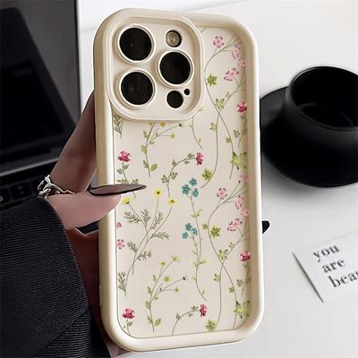 Blumen-Silikon-Telefonhülle für iPhone 13 Hülle iPhone 15 Pro Max 14 12 16 11 XS XR X 7 8 Plus SE 2022 Stoßfeste Candy Soft Cover