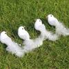2Pcs White Bird Dove Simulation Feather Wedding Decoration Creative Mini Birds Ornamentsscene Decorate Home Christmas-supplies