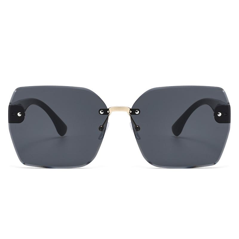 Frameless Sunglasses, Large Frame Versatile And Thin Face Glasses, Sunshade Fashion Sunglasses, Age-Reducing Street Photos, Cut Edges