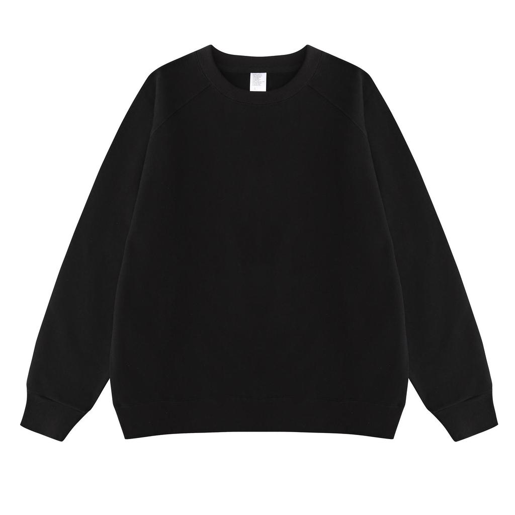 Unisex 480g Raglan Sleeve Color Block Crewneck Sweatshirt - Japanese Loose Fit, Streetwear Long Sleeve