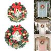 Artificial Wreath for Front Door with Christmas Ball and Sign Window Party
