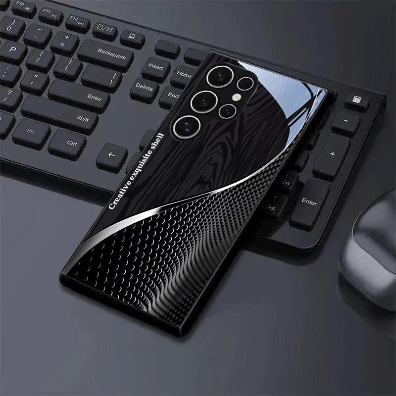 New Creative fashion trend Exquisite PhoneCase for Samsung Galaxy S26 S25 S24 S23 S22 S21 FE Ultra Plus Men Built-in glass