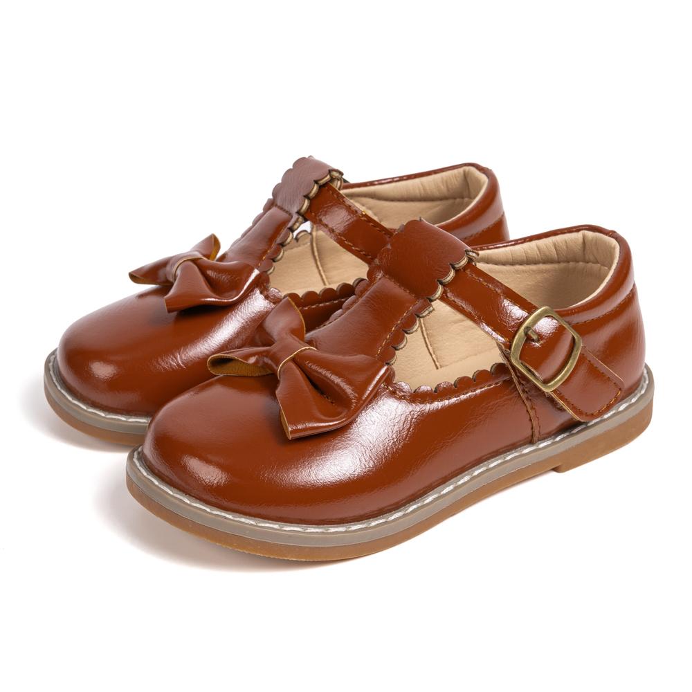 

Girls Big Bow Mary Jane Flats Toddler Little Kid Scalloped Edge Velcro Princess Dress Casual Shoes 24