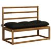Bench Cushion VIANEN 100percent  Polyester Black 100 x 50 x 12 cm