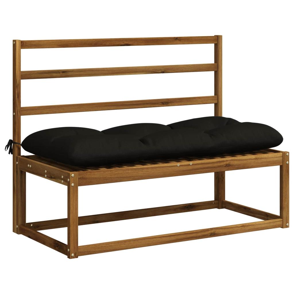 Bench Cushion VIANEN 100percent Polyester Black 100 x 50 x 12 cm