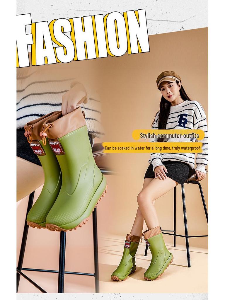 Unisex Baby-Regenstiefel - Kurz, Rutschfest, Winddicht, Aus einem Stück geformtes Gummi mit warmem Kordelzug am Knöchel.