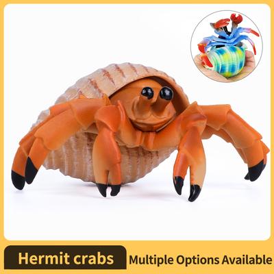 Hermit Crab Figurine Sea Life Animals Model Figure Educational Toy Boys Girls Kids Ages 18M for and Kid Friendly Entertaining Fun Play Safe