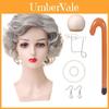 Elegantní krátká vlnitá kostýmová paruka pro Halloween v tmavě šedé stříbrno-bílé barvě