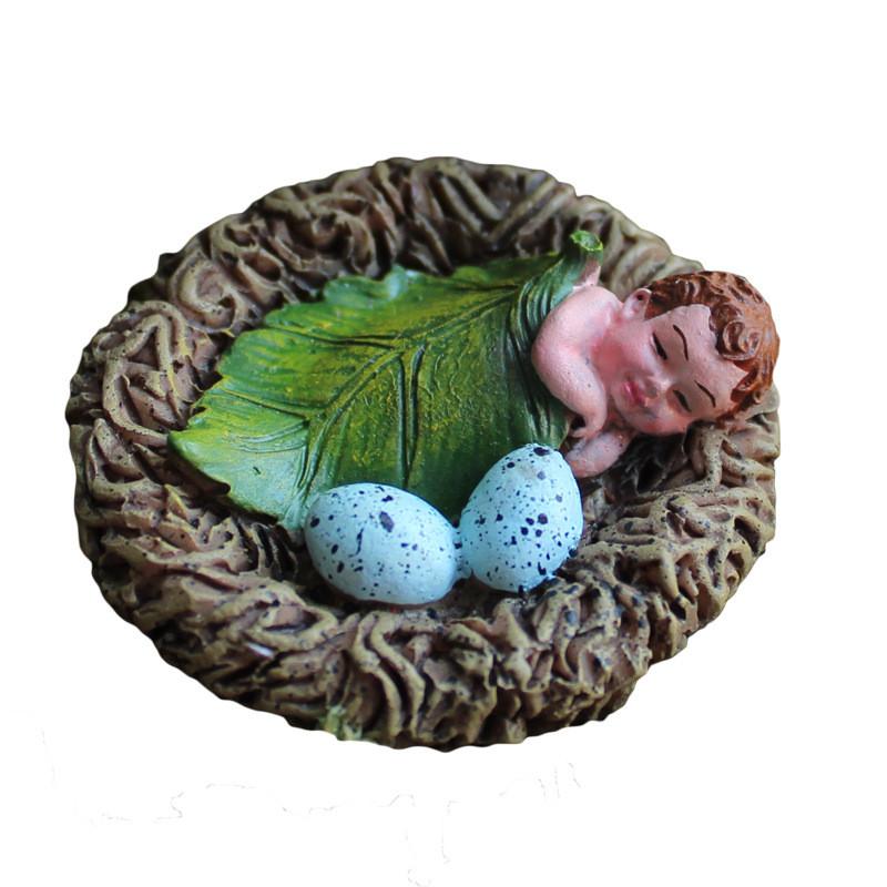 

Simulated Baby Bird Nest Resin Model Decor Tabletop Figurine Landscape Micro
