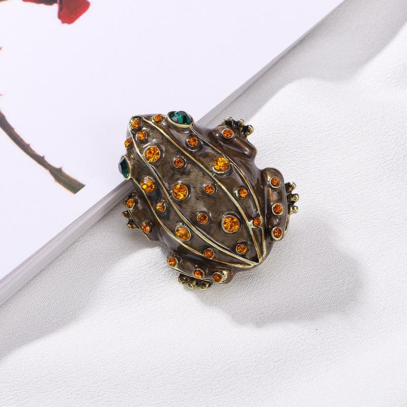 Tier Frosch Temperament Tropfendes Öl Passende Schmuckstücke Damen Broschen