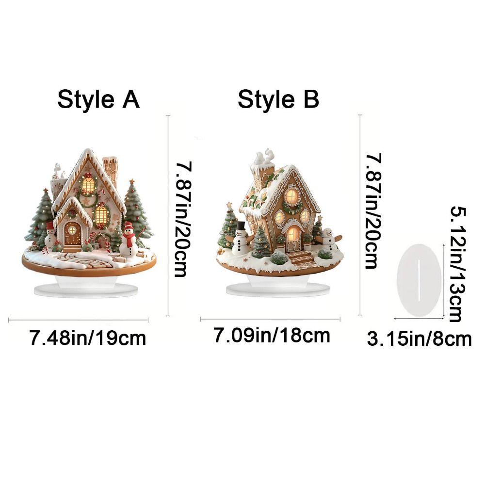 Acrylic Christmas Snow House Statue Cartoon Castle Snow House  Christmas Party
