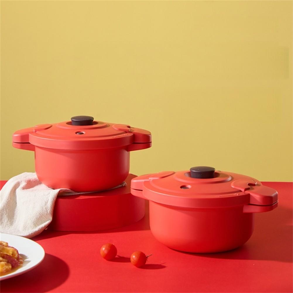 Kompakter Mikrowellen-Schnellkochtopf Einfacher Dampftopf für schnelle gesunde Mahlzeiten