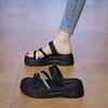 Cool slippers women wear summer new muffin platform slippers two wear casual beach sandals