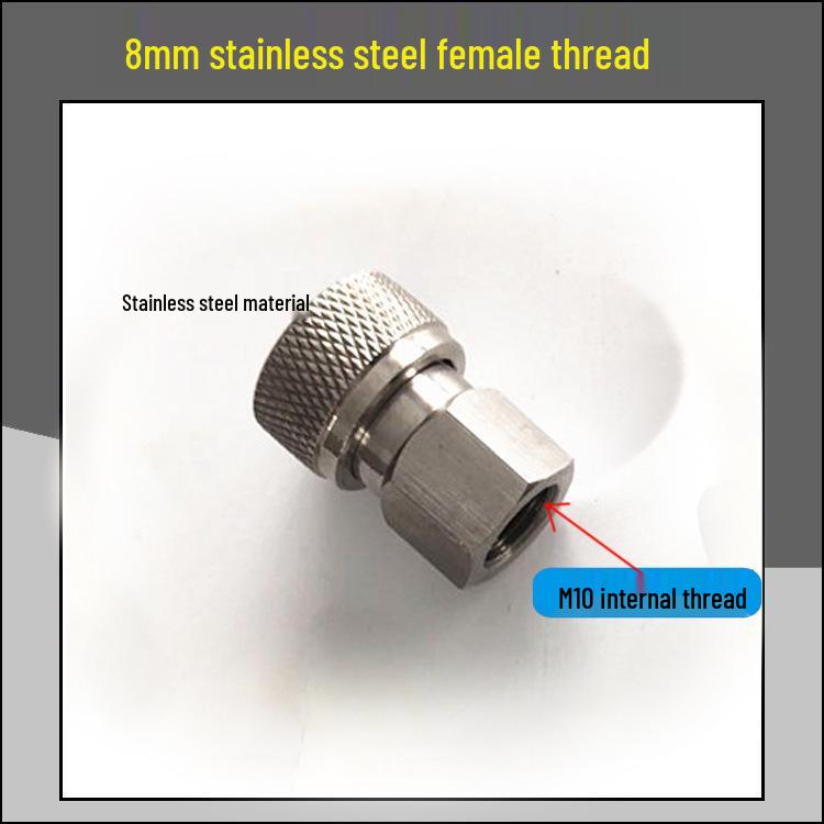 8mm M10*1 Stainless Steel High Pressure Quick Connect Male Coupler for 8mm Female.