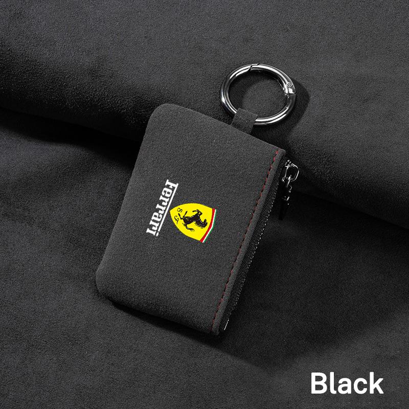 Car Key Bag Cover Case Suede Leather Key Wallet for Ferrari sp3 488 sf90 f40 f8 458 296 Purosangue Roma 599 612 Auto Accessories MQ2