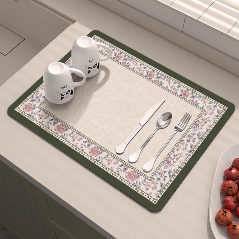 Amerikanische Küchenarbeitsplatten-Abtropfmatte Diatomeenerde-Absorption Schnelltrocknende Matte Nicht auswaschen Isolierung Spülbecken-Barmatte