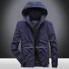 Spring and Autumn Men's New Large Size Jacket Men's Youth Loose Lapel Thin Hooded Jacket Trendy