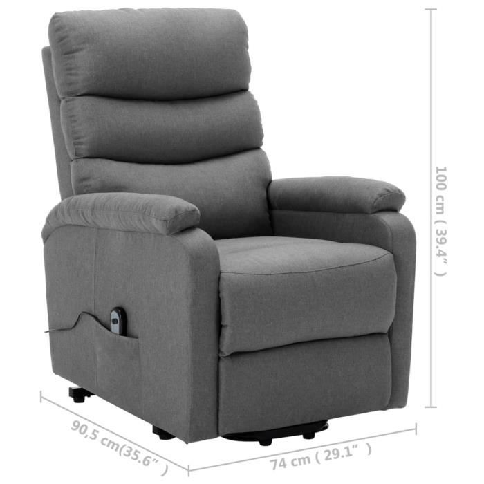 VidaXL Fauteuil inclinable Gris clair Tissu 321236