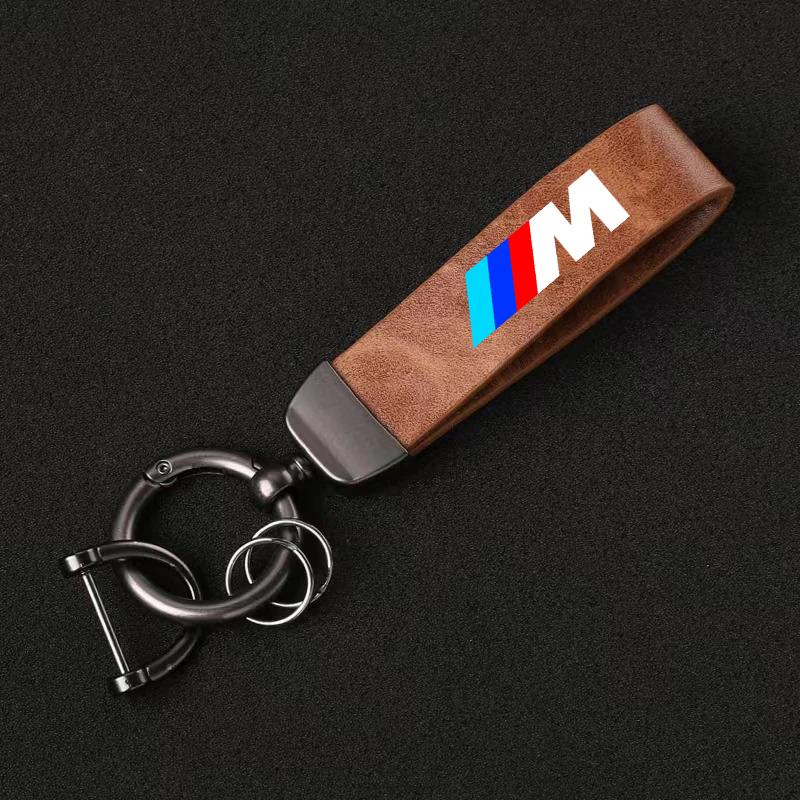 SYJH7 Car Emblem Charm Leather Metal Alloy Vehicle Key Strap Anti-lost For BMW M E30 E39 E46 E90 E93 E60 F10 M5 M6 M7 X4 X5 Styling