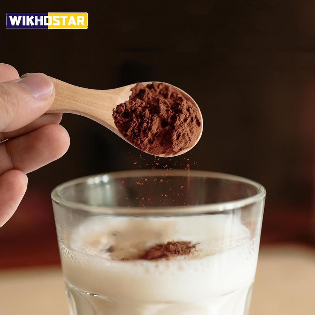 WIKHOSTAR Mini Wooden Spoons Small Kitchen Spice Condiment Spoon Sugar Tea Coffee Scoop Short Handle Wood Kids Spoon