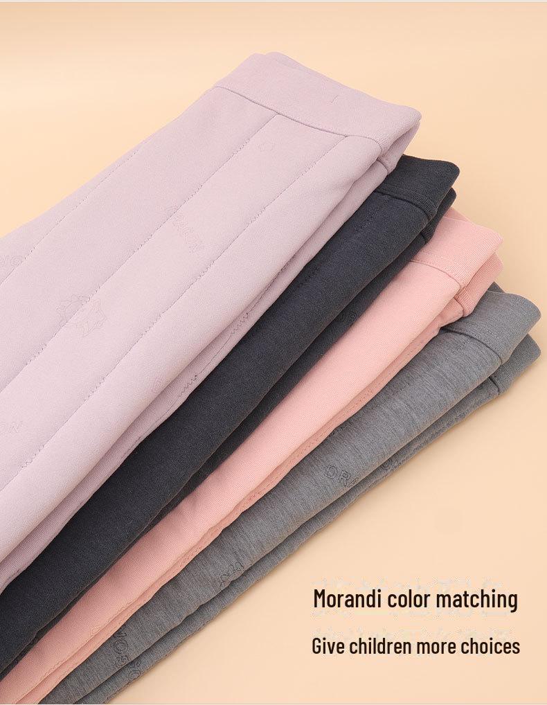 Children's Thickened Velvet Cotton Thermal Pants - Warm Autumn/Winter School Uniform Trousers for Boys and Girls.