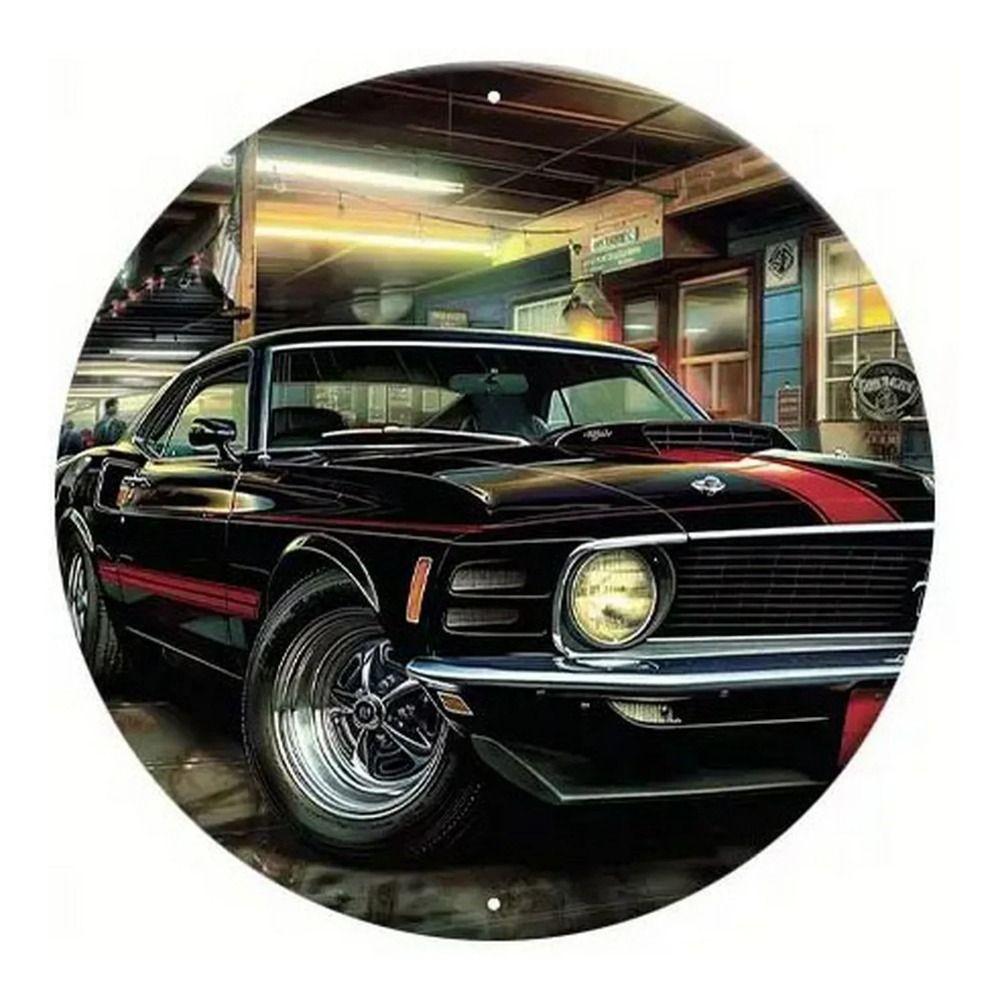 Square Garage Bar Metal Sign, Auto Interior Wall Plaque 20x20cm