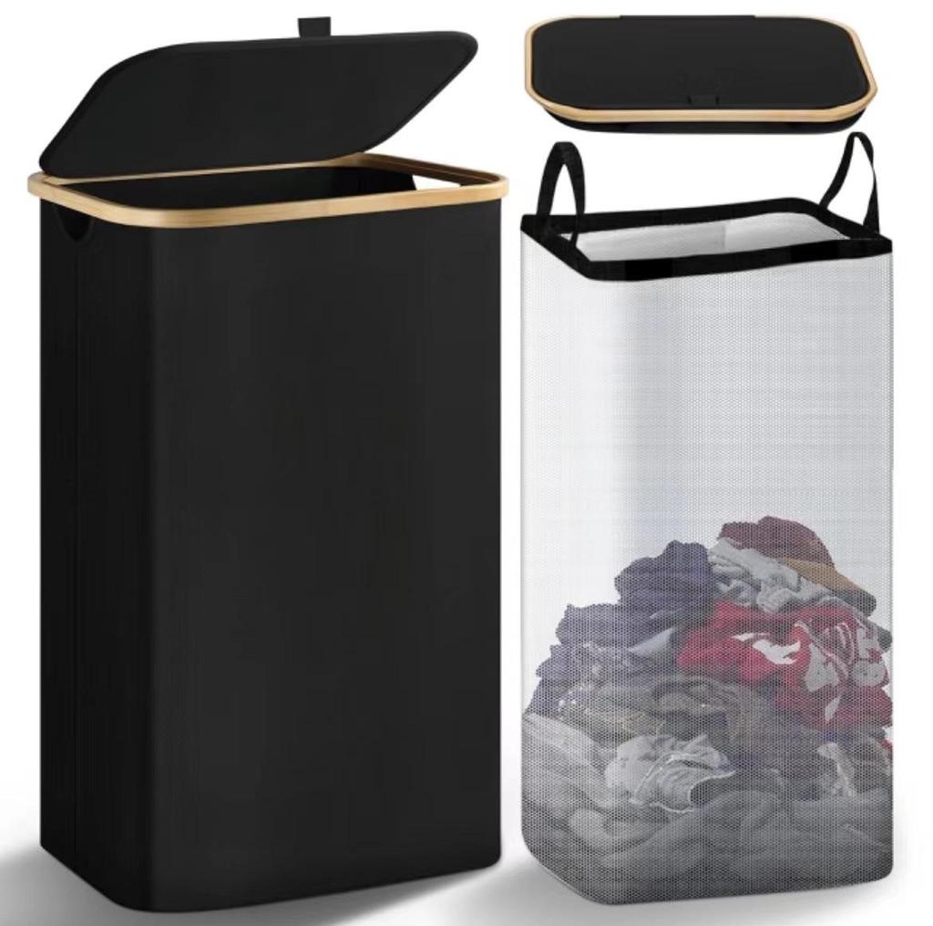 Foldable Laundry Basket with Inner Bag - Bathroom & Bedroom Storage, Oxford Cloth Hamper