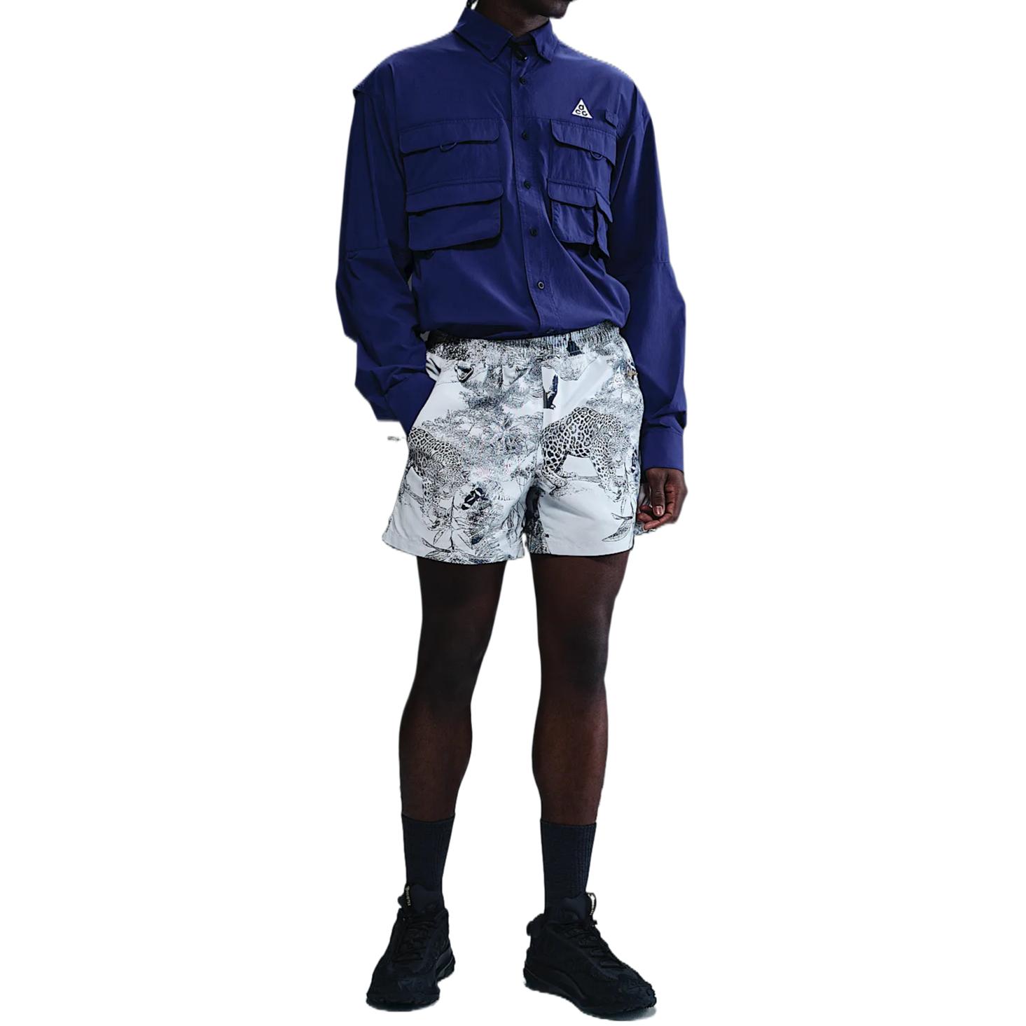 

Nike Swoosh ACG Reservoir Козел Удобные Модные Простые Повседневные Шорты Мужские шорты Белый Черный HJ2889-085 L