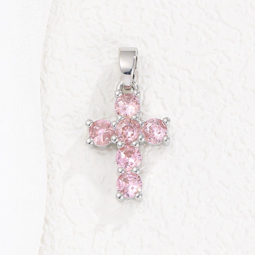 2025 New Stainless Steel Cross Necklace 18K Real Gold Plated Cubic Zirconia Christian Cross Charms Religious Pendant