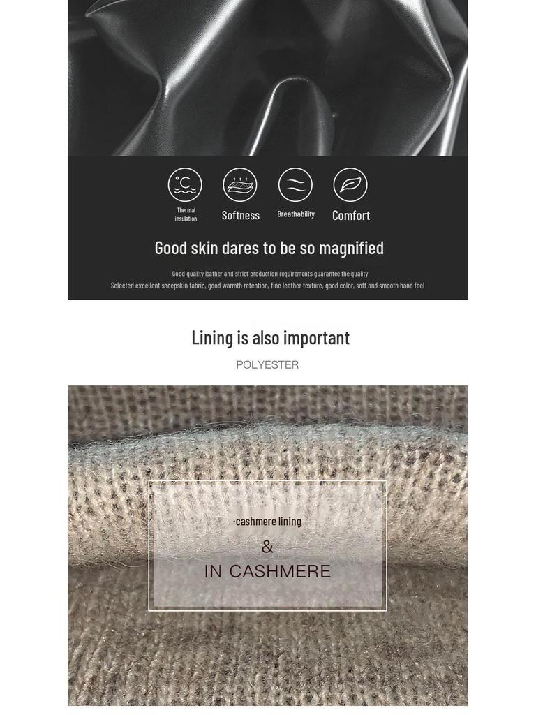Europäische & Amerikanische Damen 45cm Schafslederhandschuhe - Herbst & Winter Warm, Plus Samtfutter