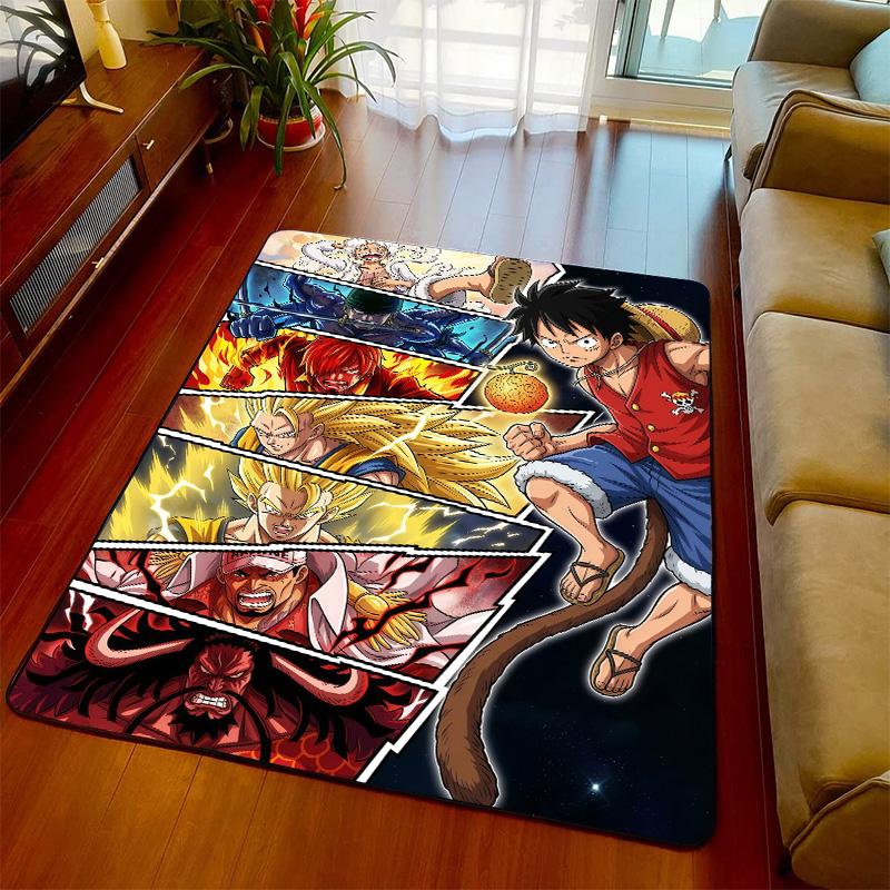 One Piece Room Carpet Rug Anime Floor Mat Soft Texture Non Slip Base for Living Room Bedroom -QJY