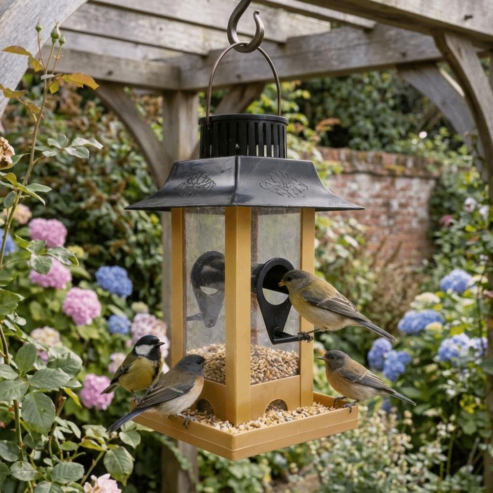 Rain-Resistant Hanging Bird Feeder Windproof Bird Food Container Bird Feeding Station  Yard