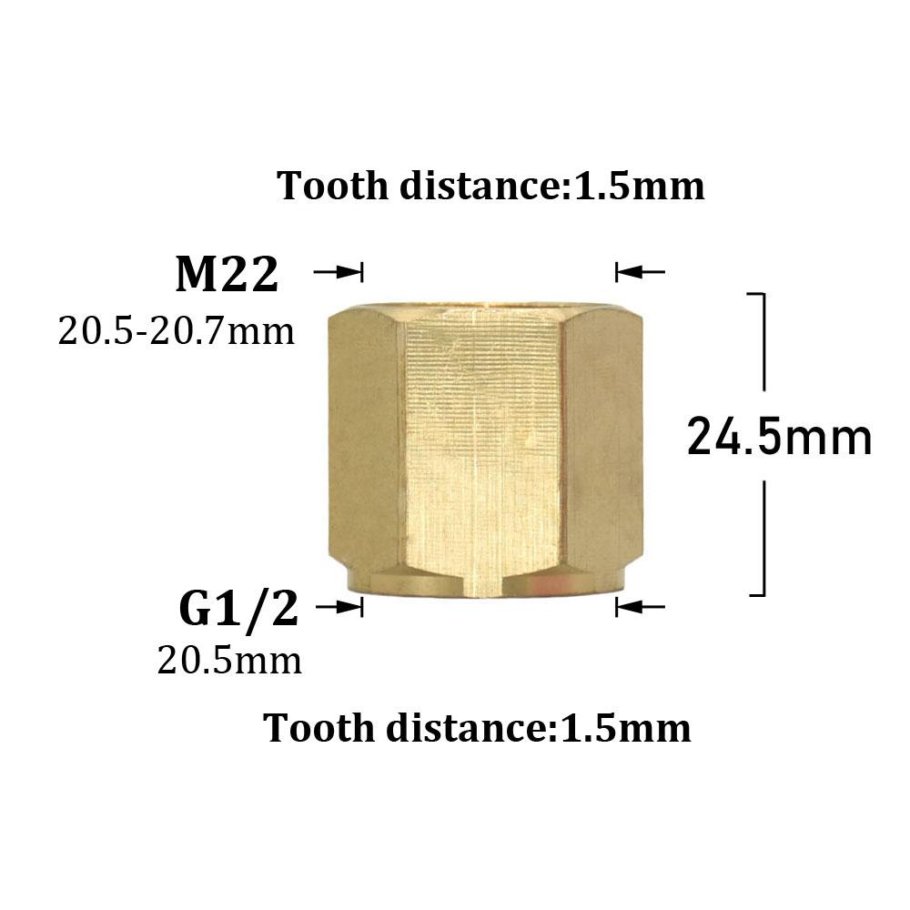 1/2 Inch M14 M18 M22 3/8" Thread Connector Brass Pipe Repair Extension Reducing Coupler Faucet Bubbler Copper Fittings 1pcs