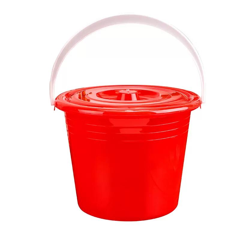 JIANGPU Portable Plastic Bucket with Lid красный