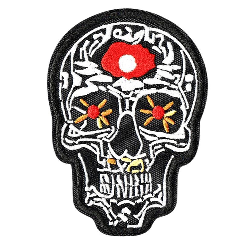 European And American Locomotive Punk Style Cloth Sticker Skull Ghost Head Shoes And Hats Bag Clothing Accessories Handmade Diy Embroidery Patch