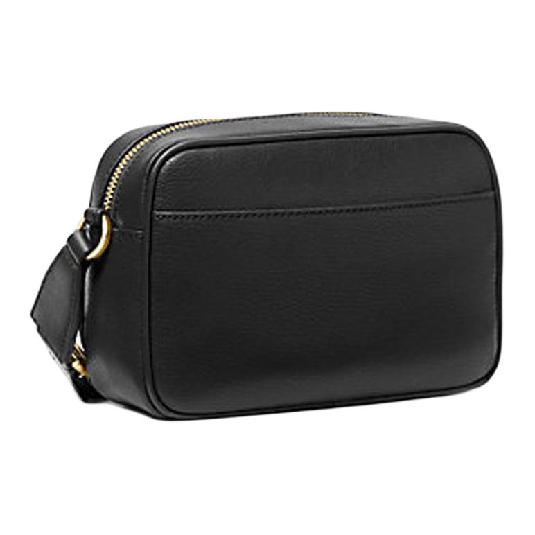 Michael Kors Mk Jet Set Gold Hardware Zipper Closure Leather Crossbody Shoulder Bag Women bags Black 35S2GTTC6L-BLACK