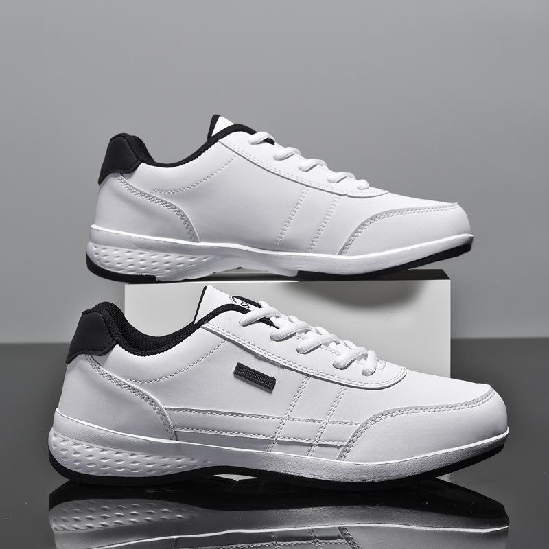 Men's shoes outdoor light casual shoes trendy simple leather sneakers soft sole non-slip shoes