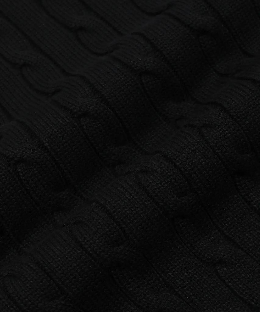 LENGAGEMENT Classic Cotton Collar Cable Knit [Black]
