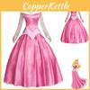 Enchanting Pink Sleeping Beauty Aurora Gown Costume For Women With Puff Sleeves
