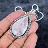 Rose Quartz Gemstone Handmade 925 Sterling Silver Jewelry Pendant 2.21" M-2979