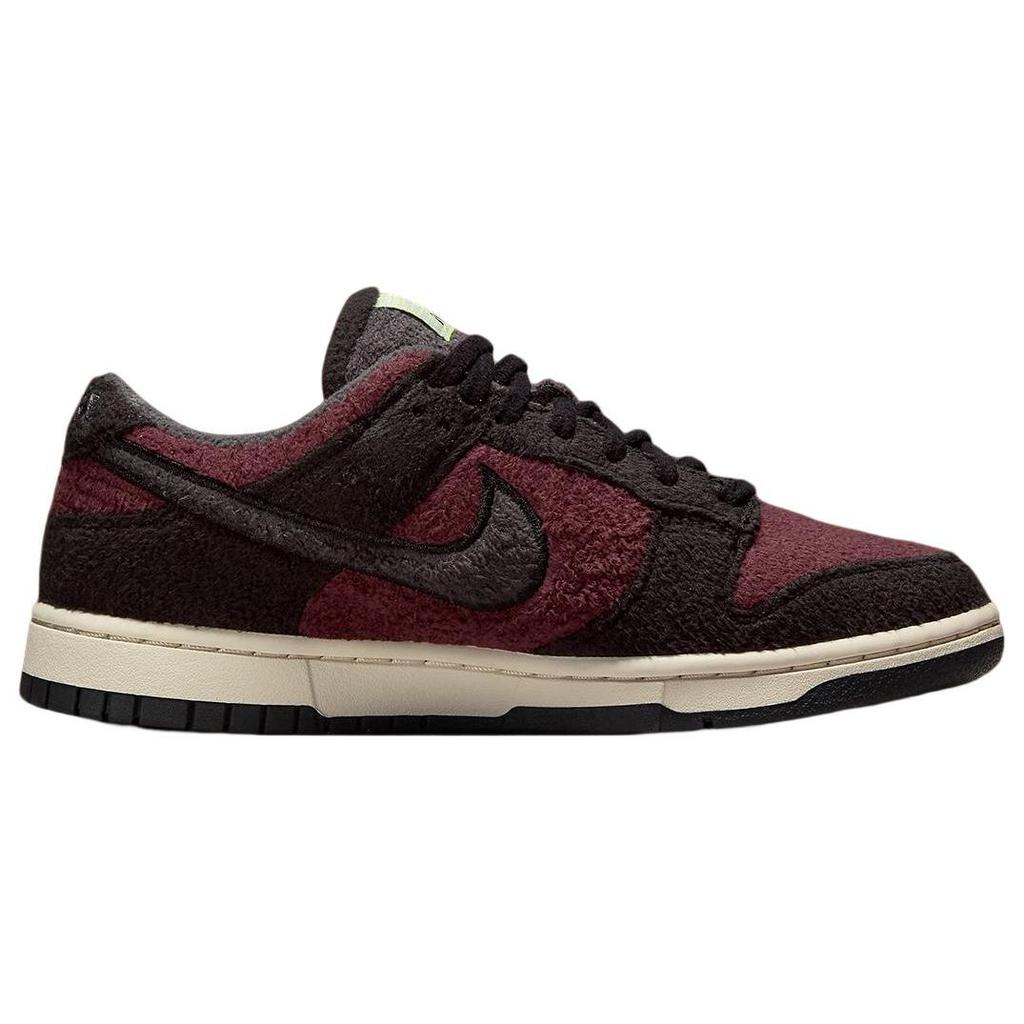 Nike Dunk Low SE Fleece - Burgundy Crush Women Sneakers Red Black White DQ7579-600